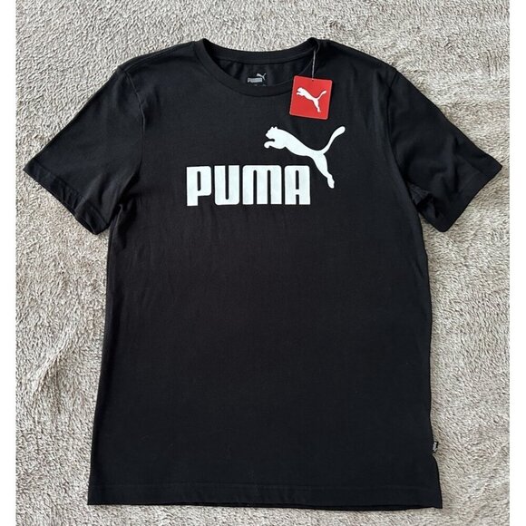 Puma Essentials Logo Crew Neck Short Sleeve T-Shirt Mens Black Size S 586449 New - Picture 4 of 14